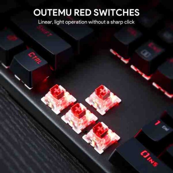 AUKEY KMG6 Mechanical Keyboard Red Switches 104key - Picture 2 of 12